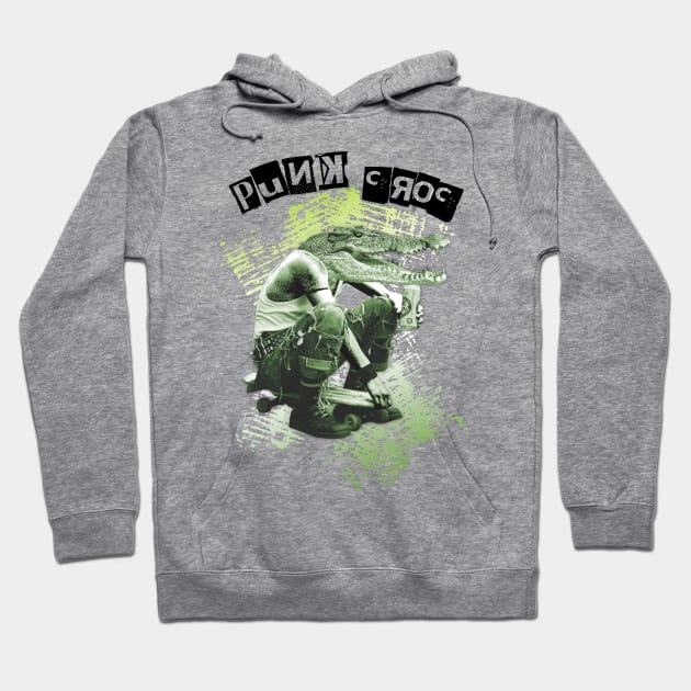 Punk Rock Crocodile Hoodie by EddieBalevo